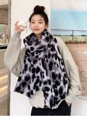 Soft Leopard Print Blanket Scarf